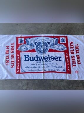 Budweiser this buds for you beach towel Vintage. Nice big towel.
